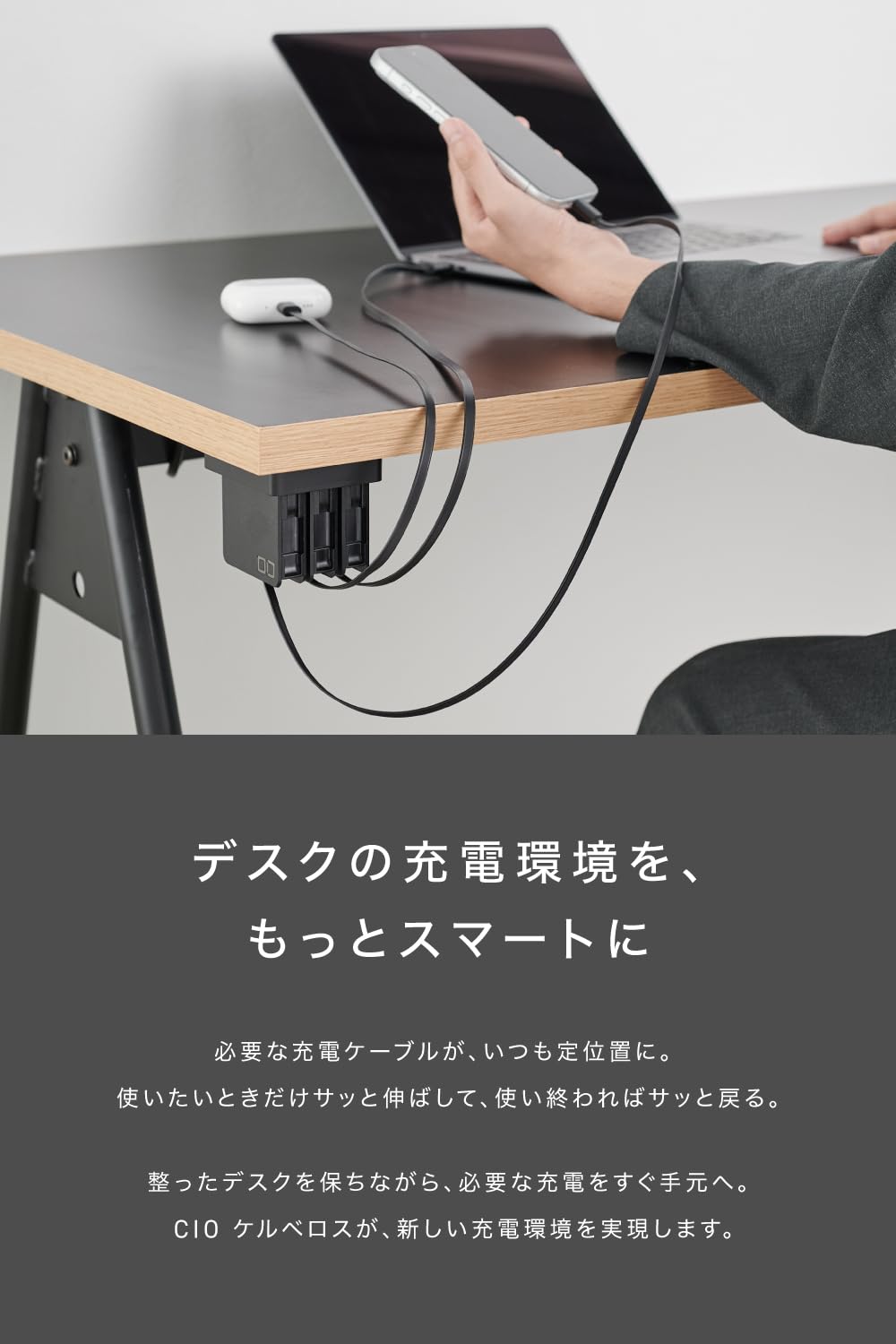 Amazon.co.jp: CIO ケルベロス 巻き取り式 USB-C ケーブル リール 100W